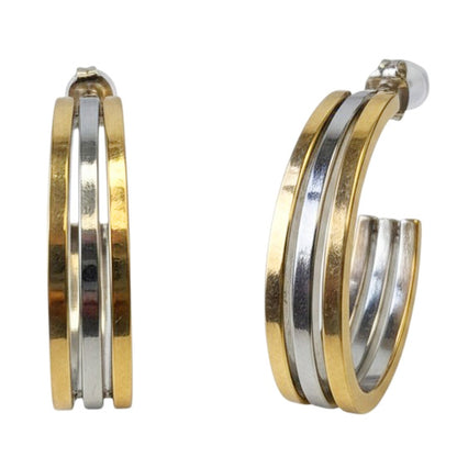 Creolen Ohrringe Damen Silber Gold modern Edelstahl KARMA