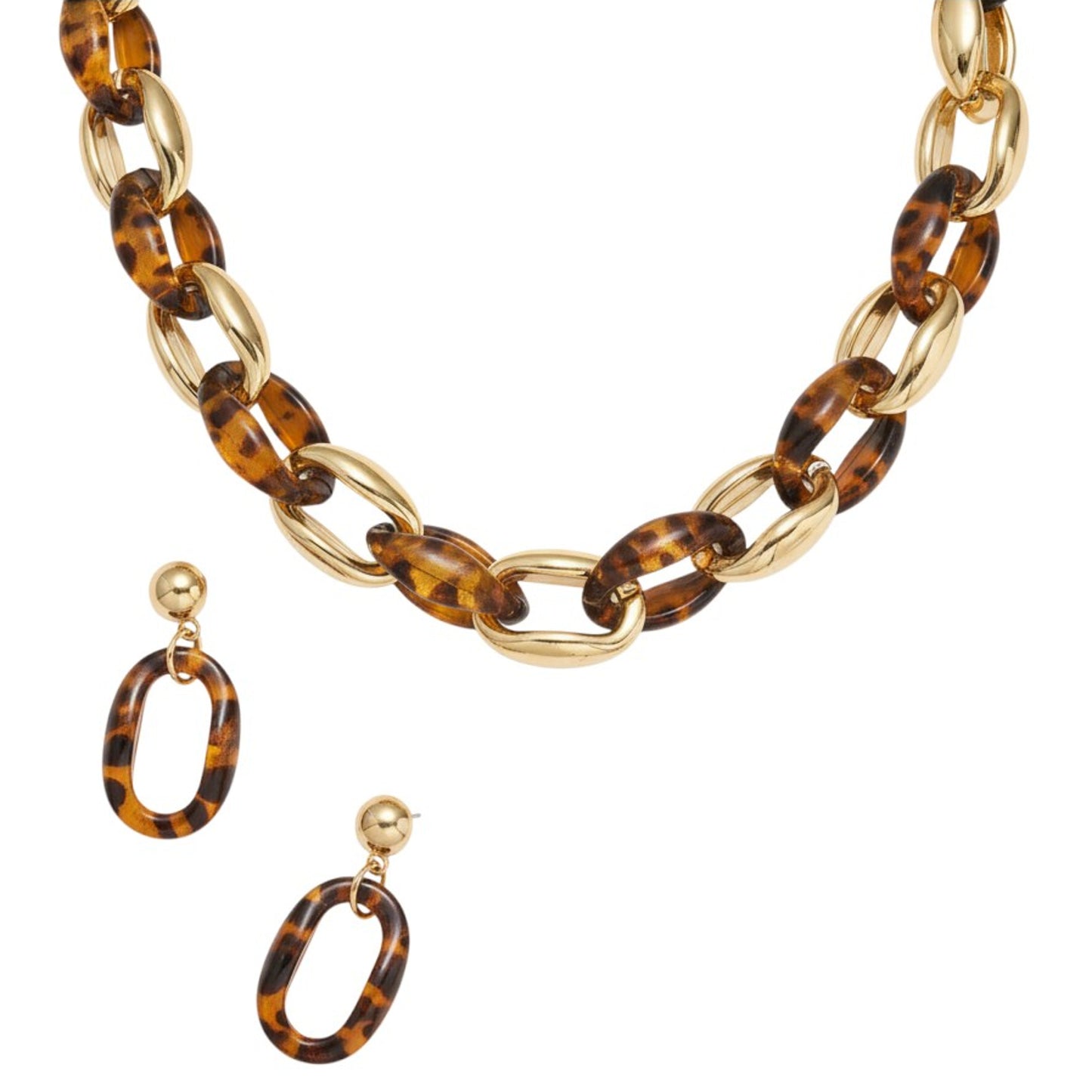 Schmuckset Leo Damen Halskette und Ohrringe modern KARMA