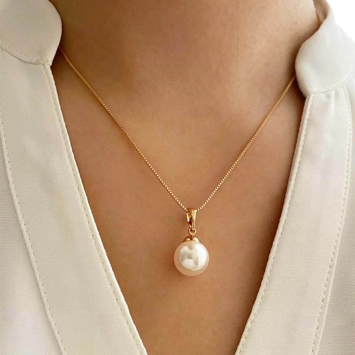 Schmuckset Perlen Gold Halskette Ohrringe KARMA