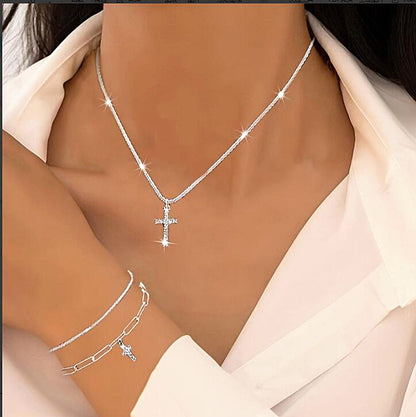 Schmuckset Armbänder und Halskette Legierung Silber KARMA
