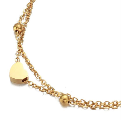 Fußkettchen Edelstahl mit Herz gold oder silber KARMA