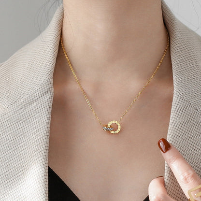 Halskette Damen Ringe Gold Karma
