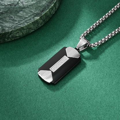 Halskette Herren Schwarz Silber 60 cm Aluminium Metall Kette Karma
