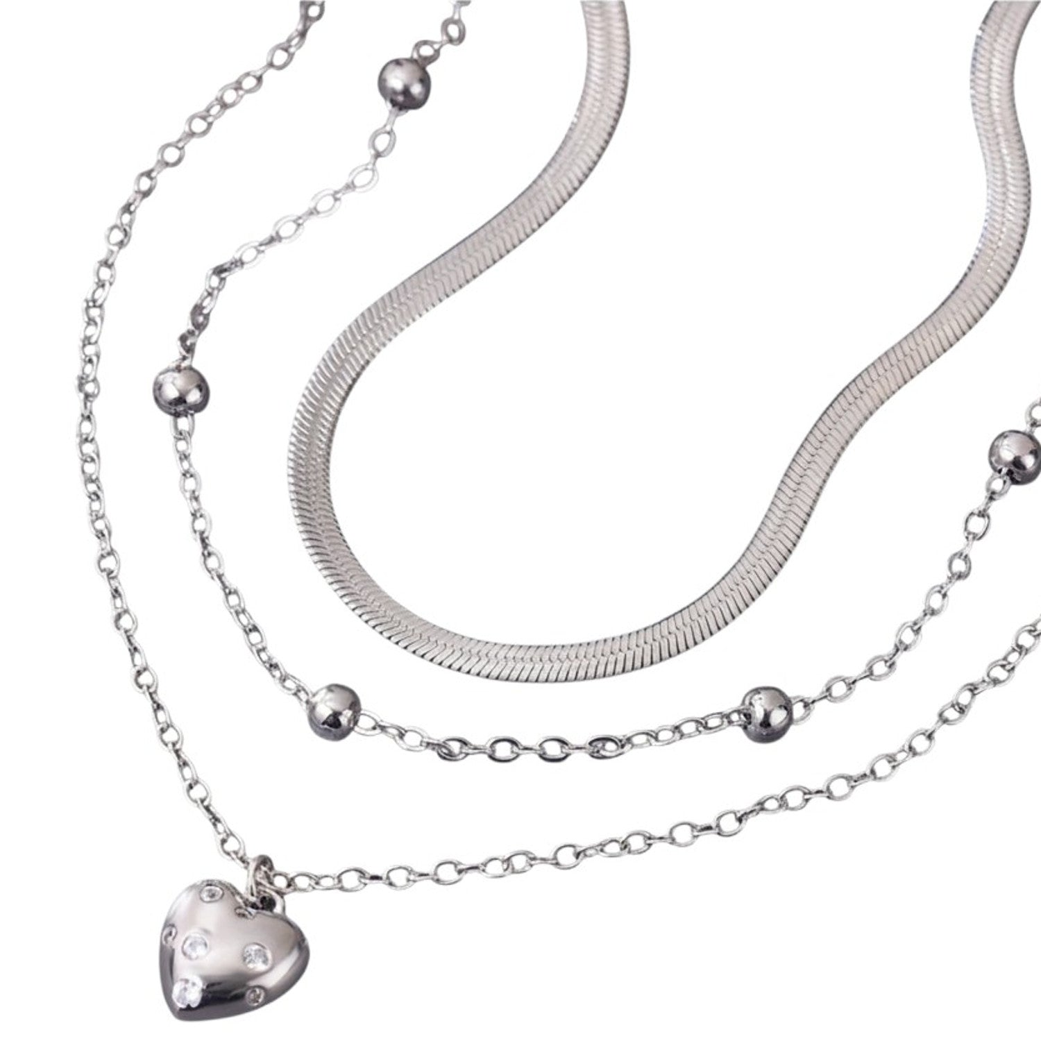 Layering Halskette Damen Silber Kette mehrlagig Karma