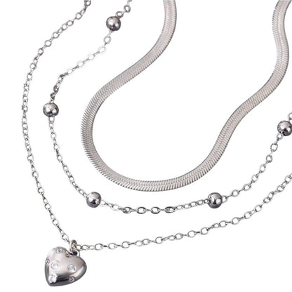 Layering Halskette Damen Silber Kette mehrlagig Karma