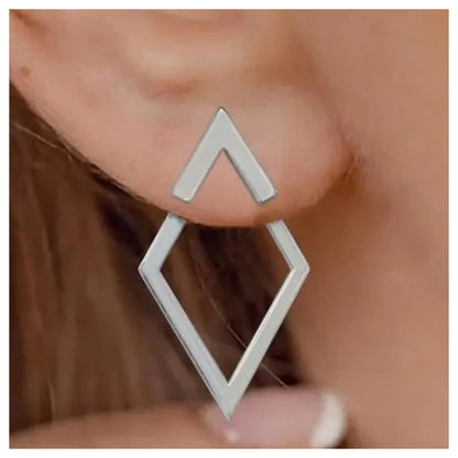 Ohrstecker Cut Out Silber Raute Edelstahl wasserfest hypoallergen Karma