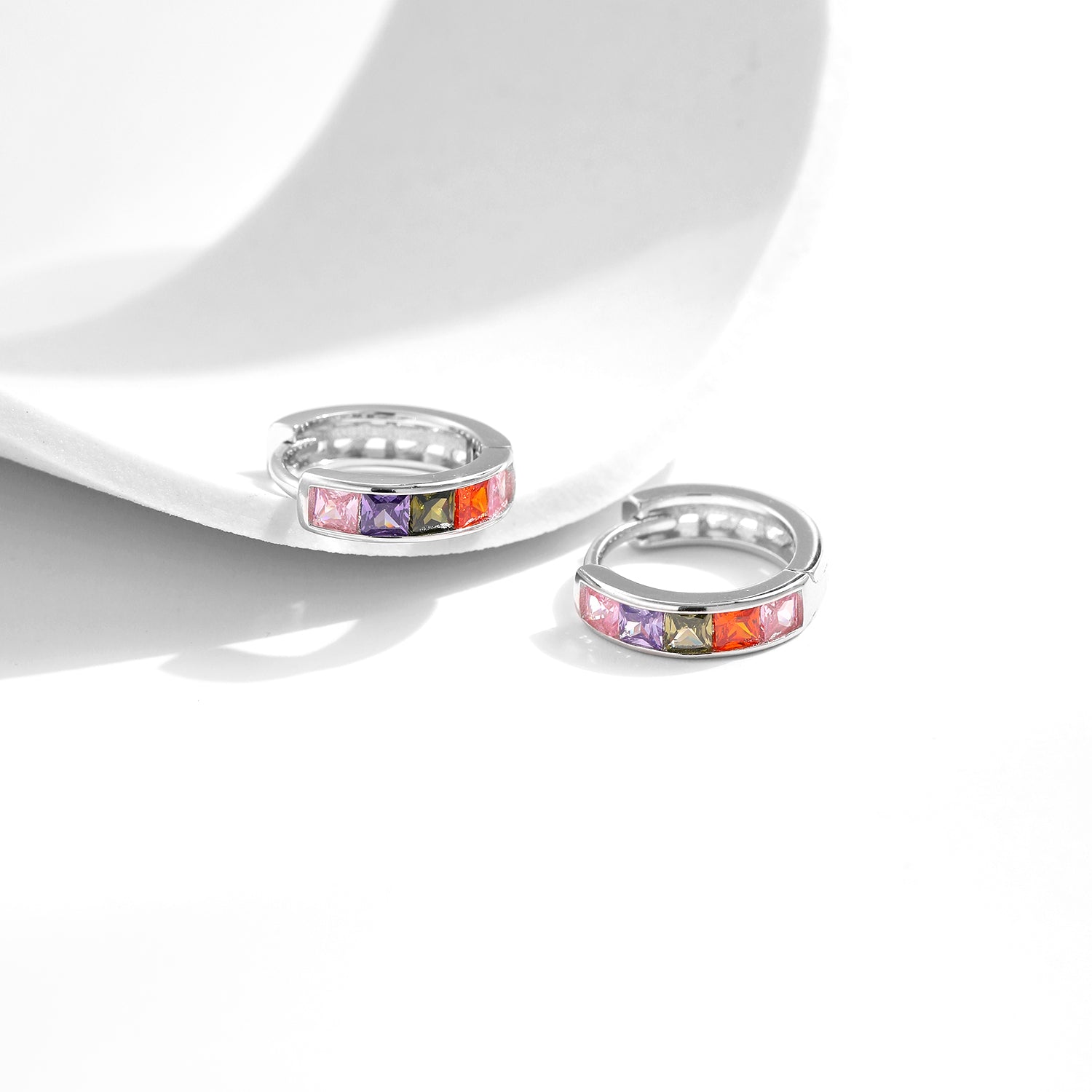 Damen Creolen Silber 925 mit bunten Kristallen KARMA