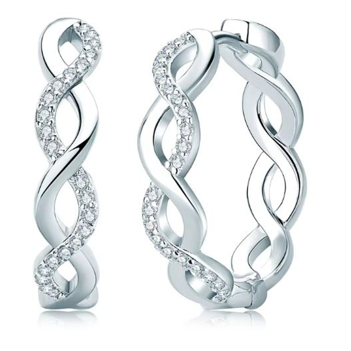 Creolen gedreht mit Moisannite Silber od. Gold KARMA