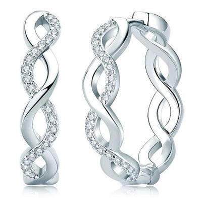 Creolen gedreht mit Moisannite Silber od. Gold KARMA