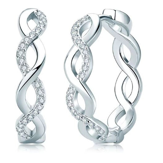 Creolen gedreht mit Moisannite Silber od. Gold KARMA