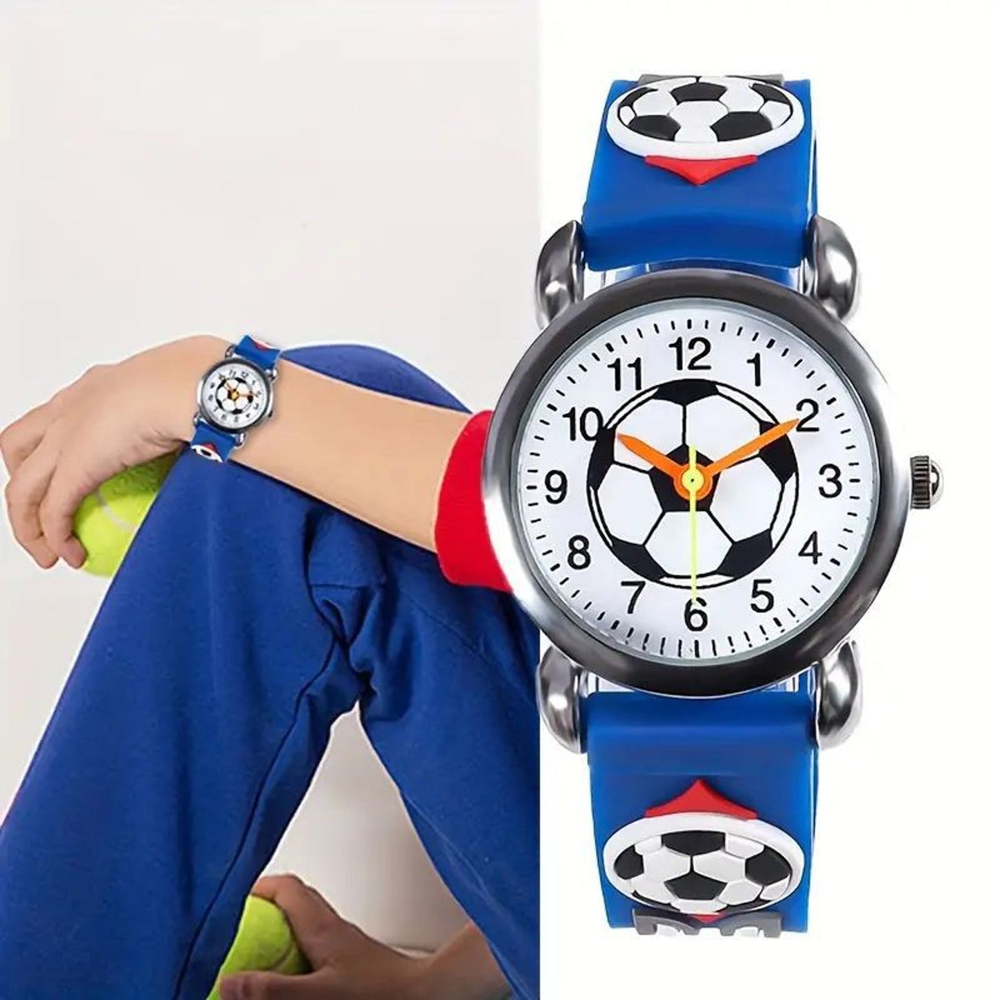 Kinderuhr Fussball Blau KARMA