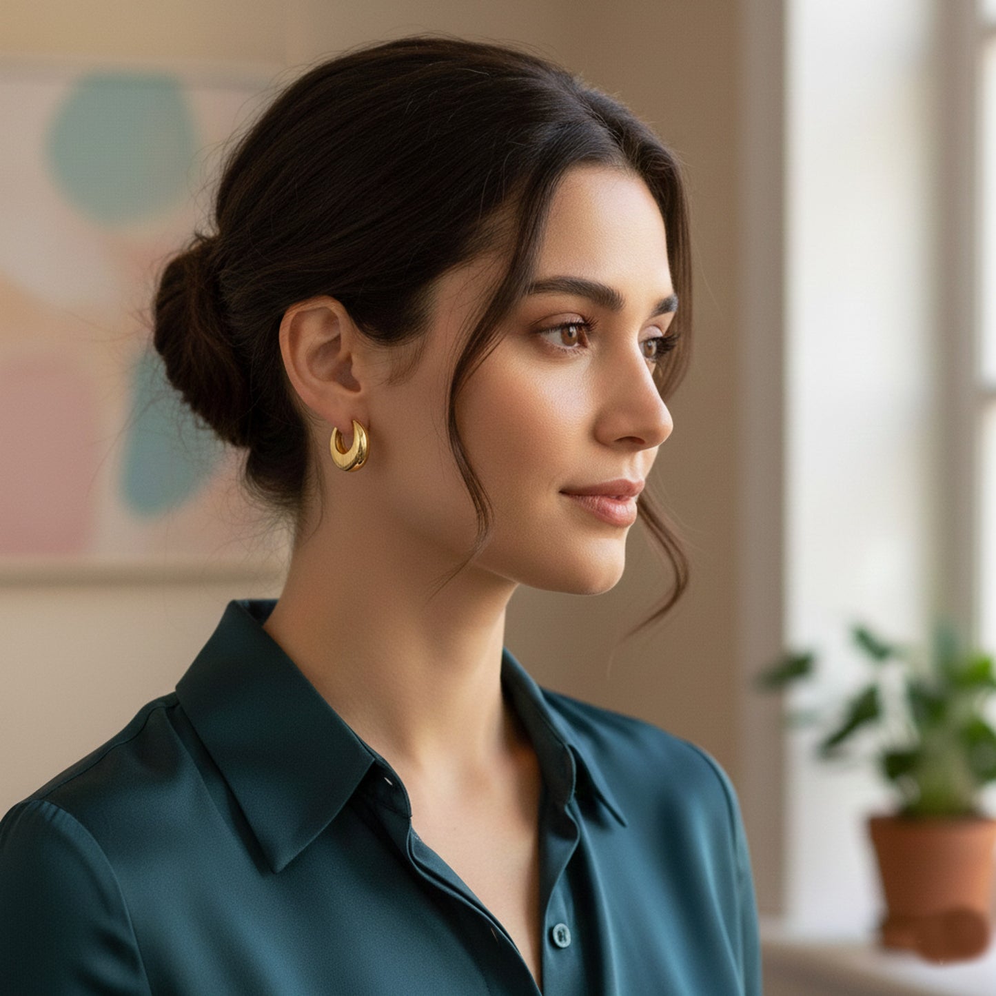 Creolen Ohrringe Damen Gold modern KARMA