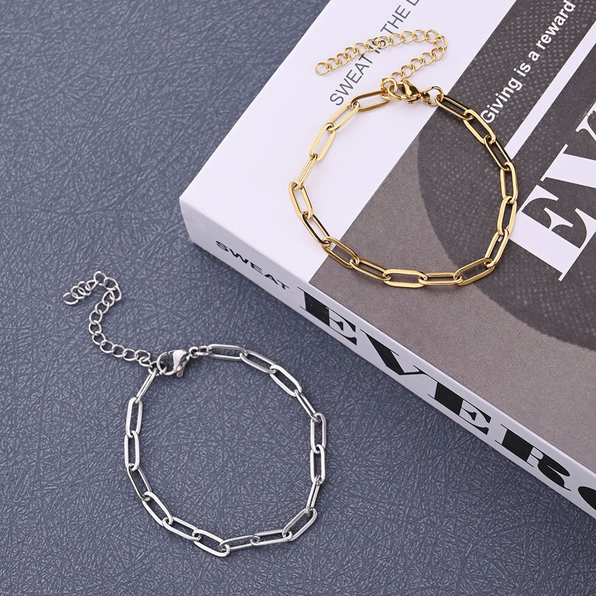 Gliederarmband Edelstahl Silber oder Gold KARMA