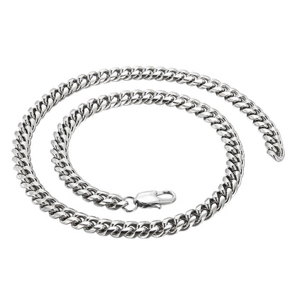 Panzerkette Edelstahl Silber 45 cm Unisex wasserfest hypoallergen Edelstahlkette Halskette KARMA