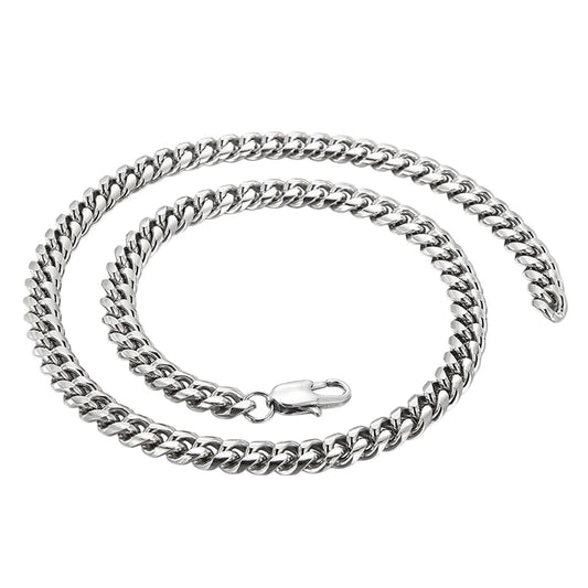 Panzerkette Edelstahl Silber 50 cm Unisex wasserfest hypoallergen Edelstahlkette Halskette KARMA