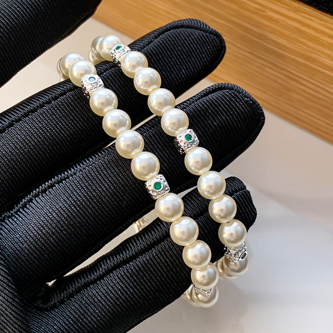 Perlenarmband Damen Silber KARMA
