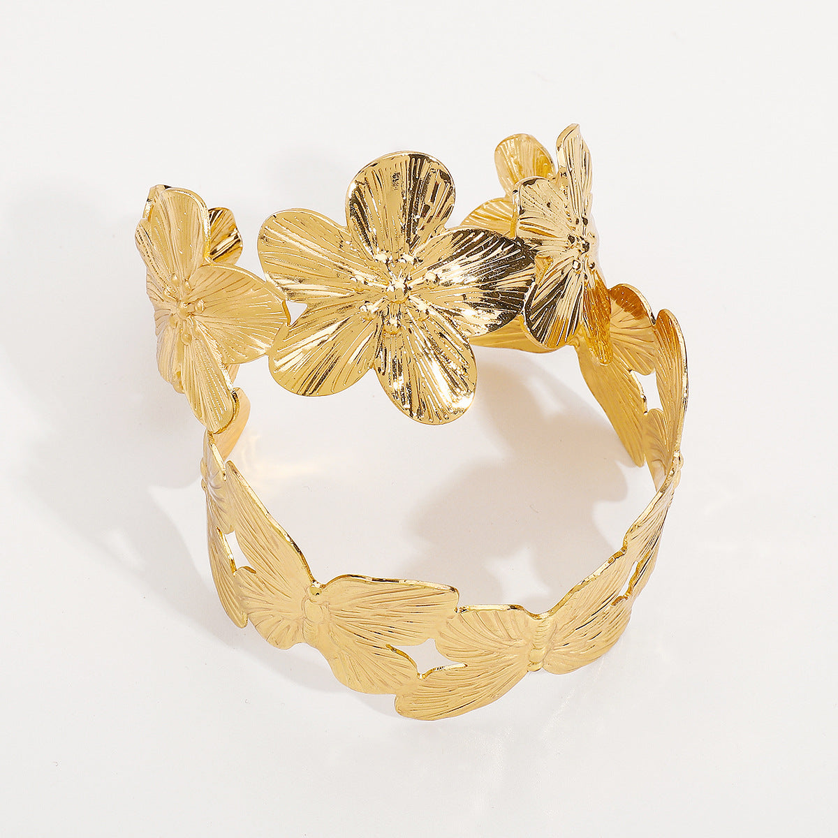 Damenarmreif Gold Schmetterling oder Blumen KARMA