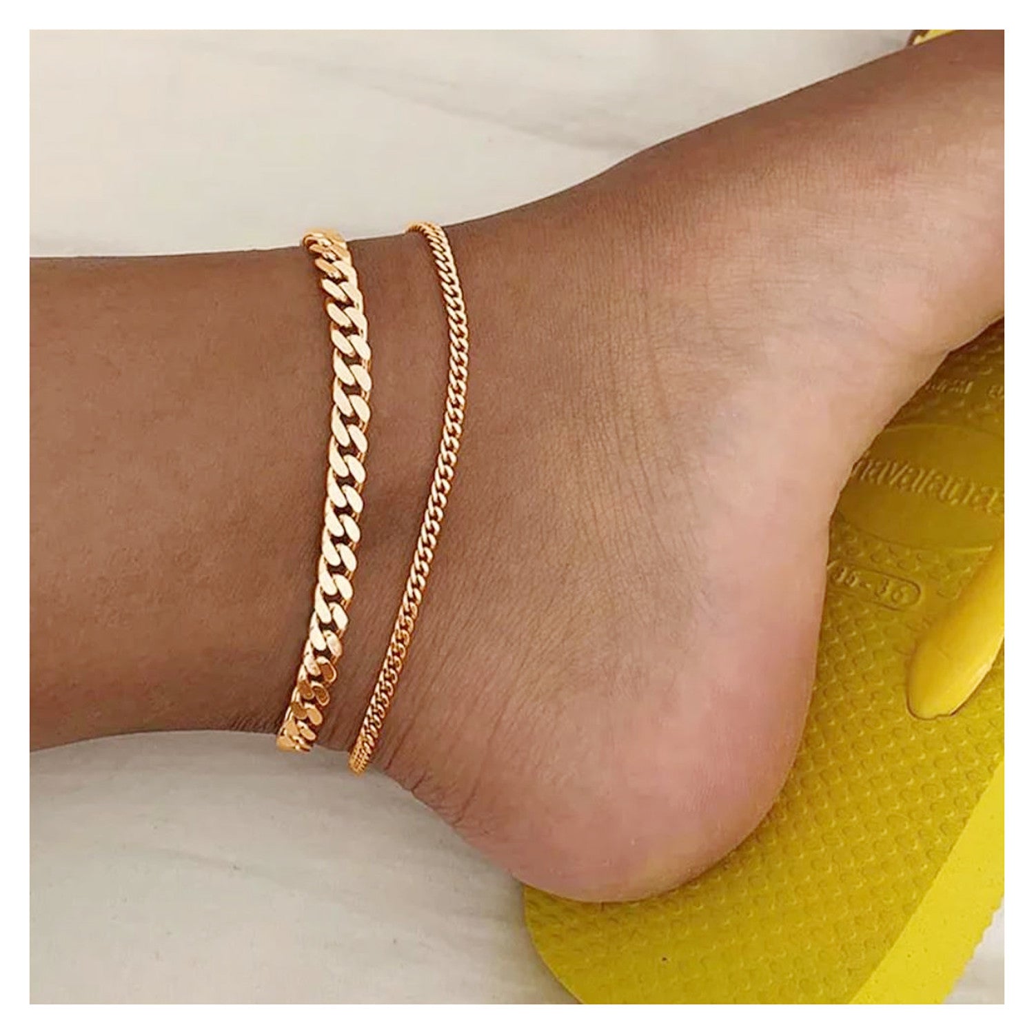 Fußkettchen Set Gold oder Silber KARMA