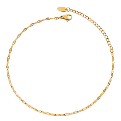 Fußkette Gold Edelstahl verstellbares Fußkettchen modern Sommerschmuck Fußschmuck wasserfest hypoallergen Karma
