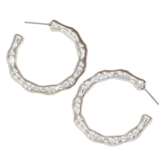 Creolen Damen Silber Acryl 3,8 cm Ohrringe extra leicht Karma
