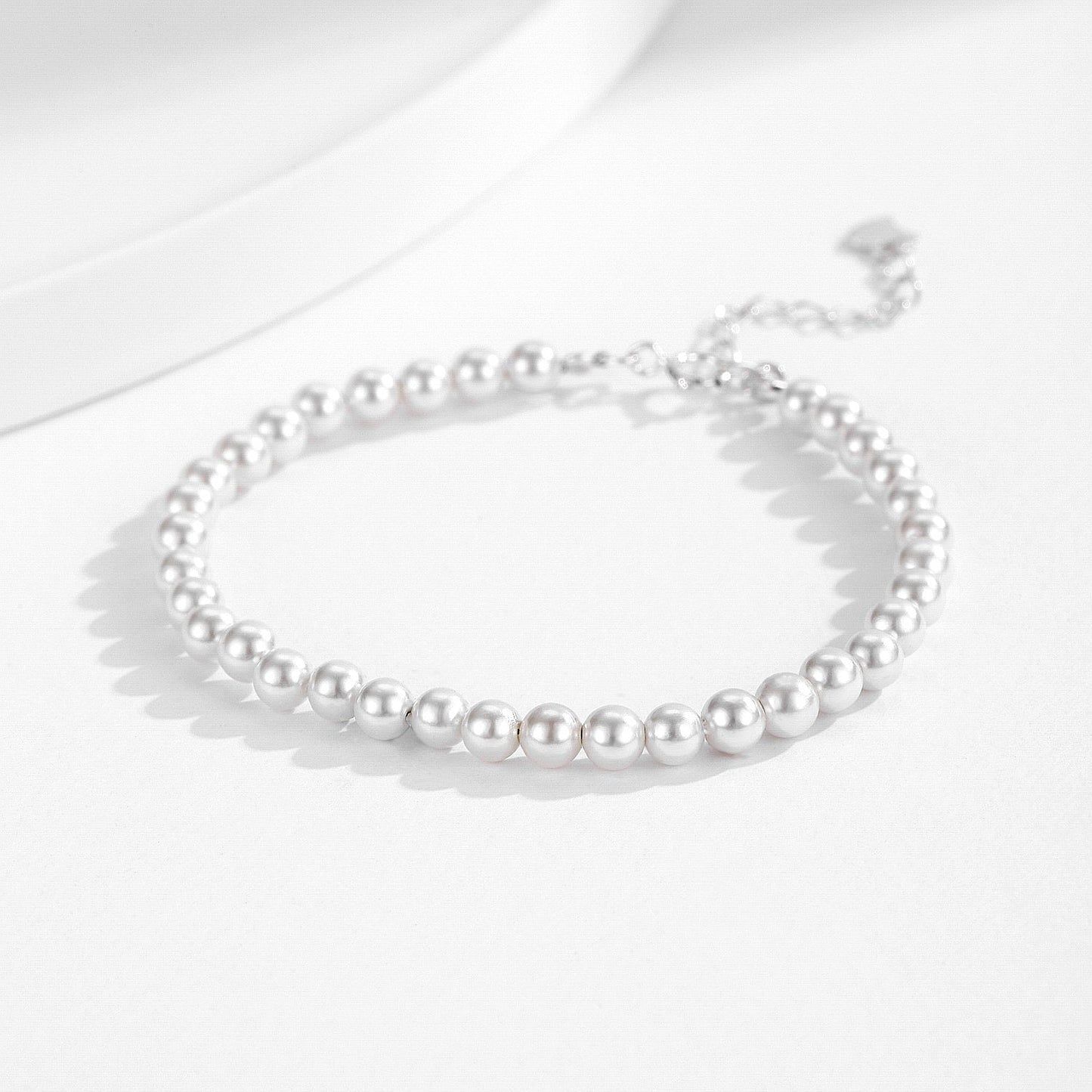 Perlenarmband weiß Silber 925 KARMA