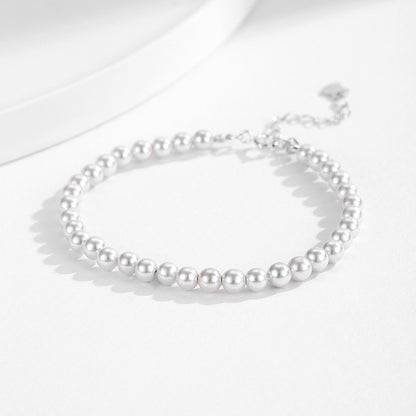 Perlenarmband weiß Silber 925 KARMA