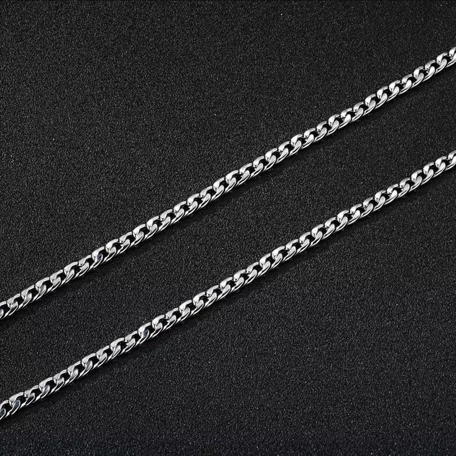 Herrenkette mit Kreuz Silber 925/ Edelstahl Karma