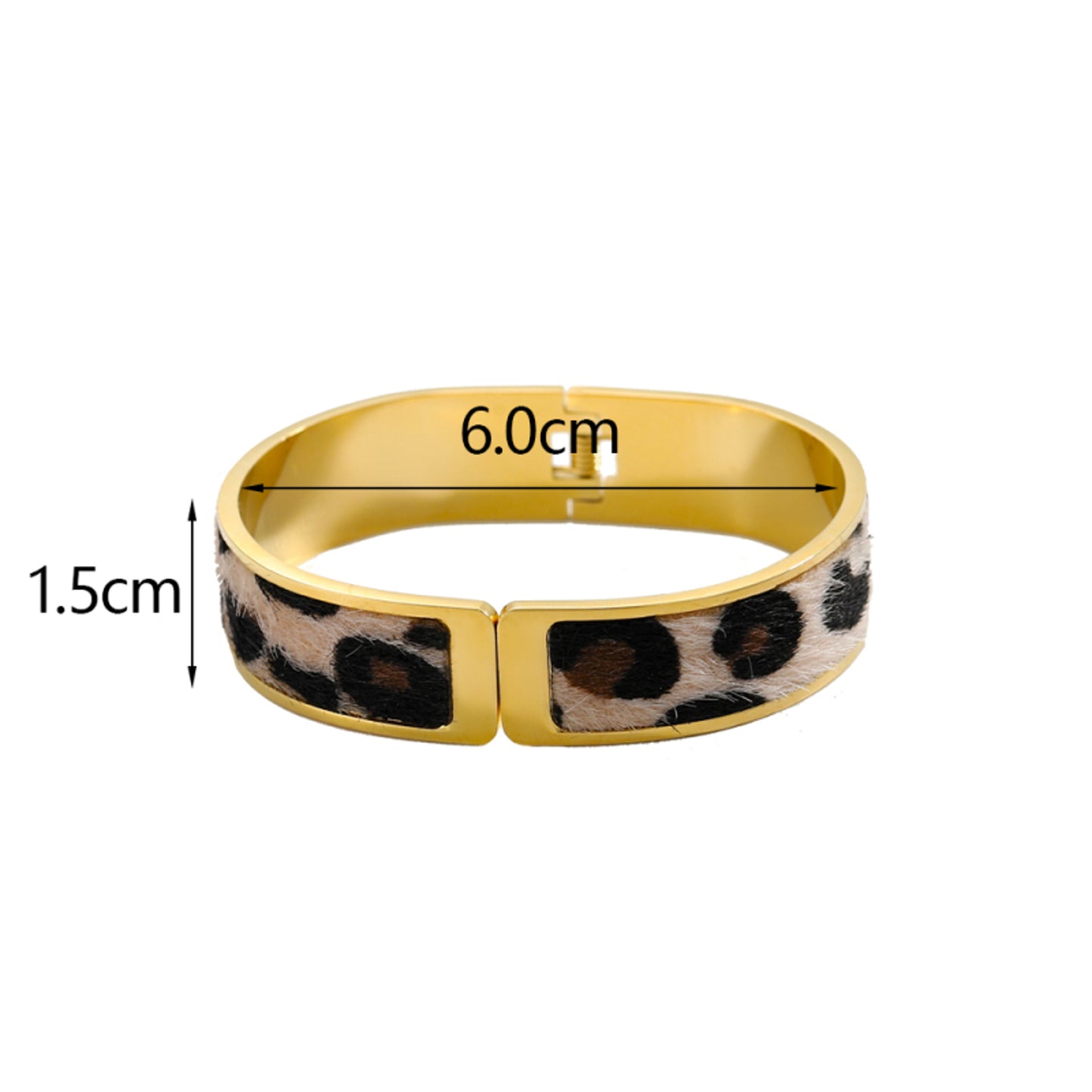Armband Leoprint Gold Edelstahl Kunstfell KARMA