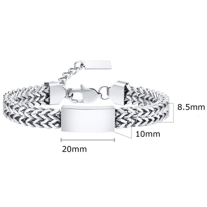 Edelstahlarmband Herren Silber Karma