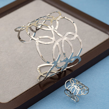 Schmuckset Armreif und Ring Silber KARMA