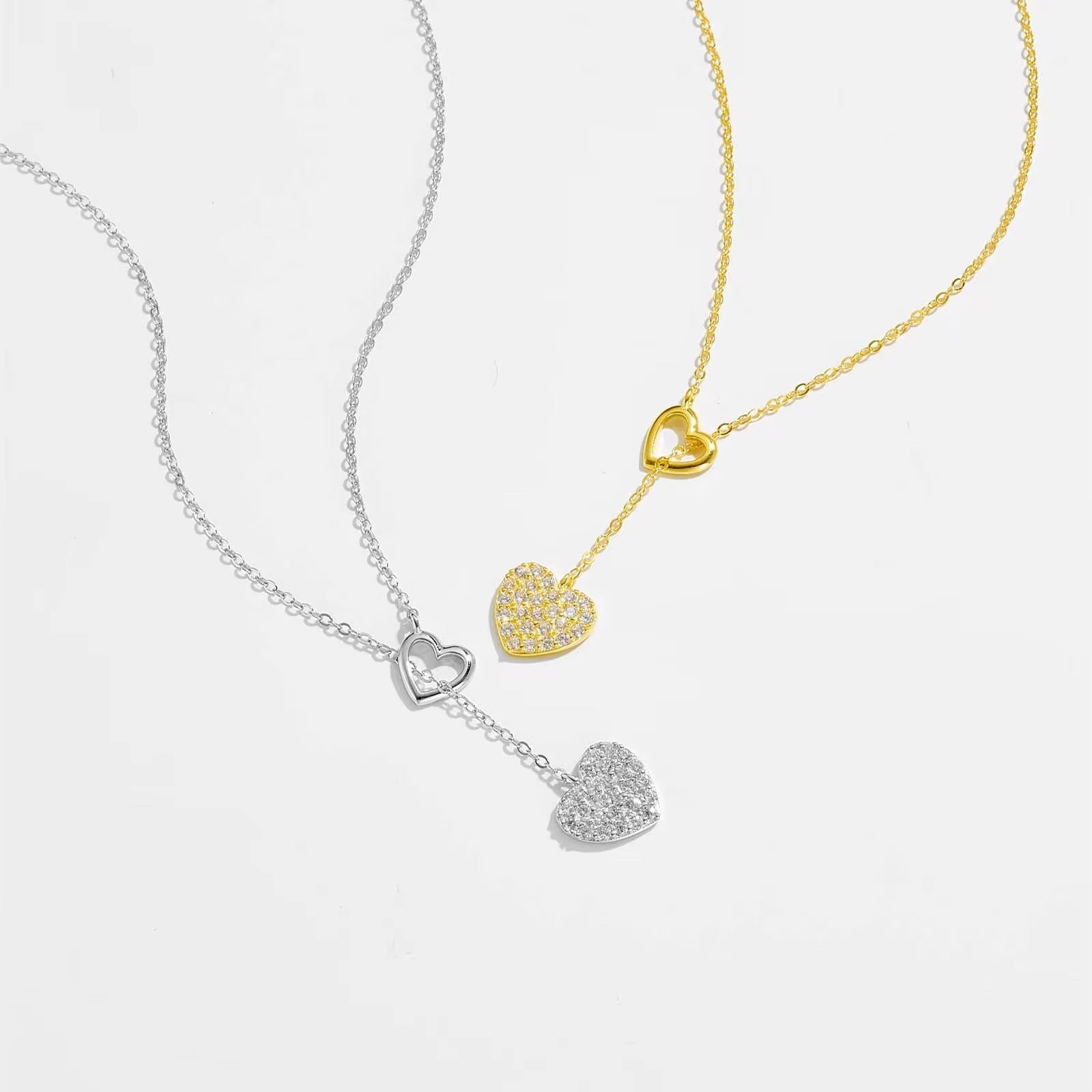 Halskette mit Herzen Silber 925 Gold oder Silber KARMA