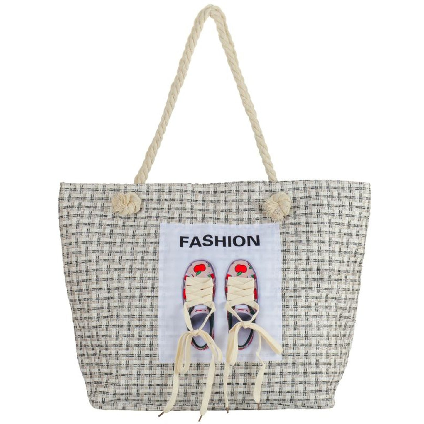 Strandtasche Fashion Beige 47 cm modern Pooltasche Shopper Sommertasche Karma