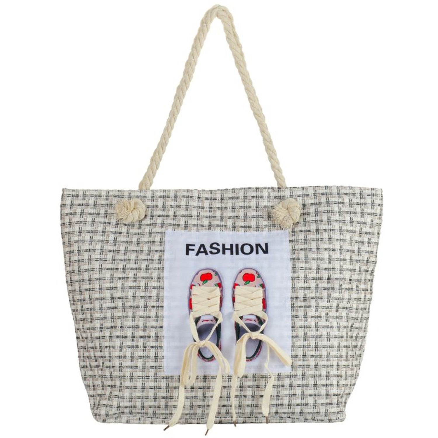 Strandtasche Fashion Beige 47 cm modern Pooltasche Shopper Sommertasche Karma