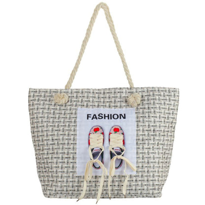 Strandtasche Fashion Beige 47 cm modern Pooltasche Shopper Sommertasche Karma