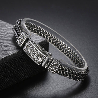 Armband Herren Vintage Silber 22 cm Edelstahl wasserfest hypoallergen rostfrei Karma