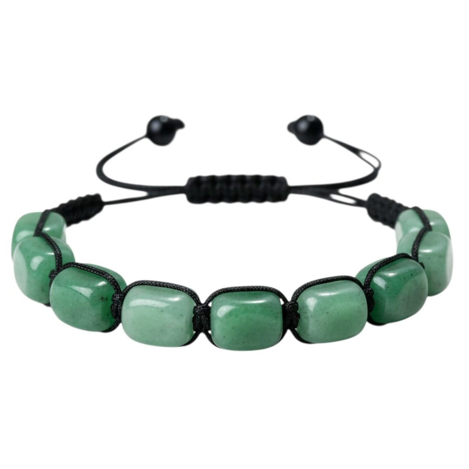Armband Naturstein Aventurin Grün Textil Unisex Karma