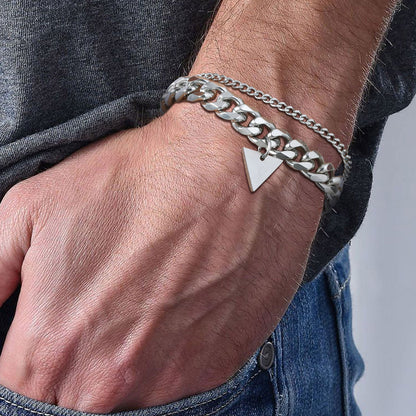 Armband Herren Edelstahl Silber modern KARMA