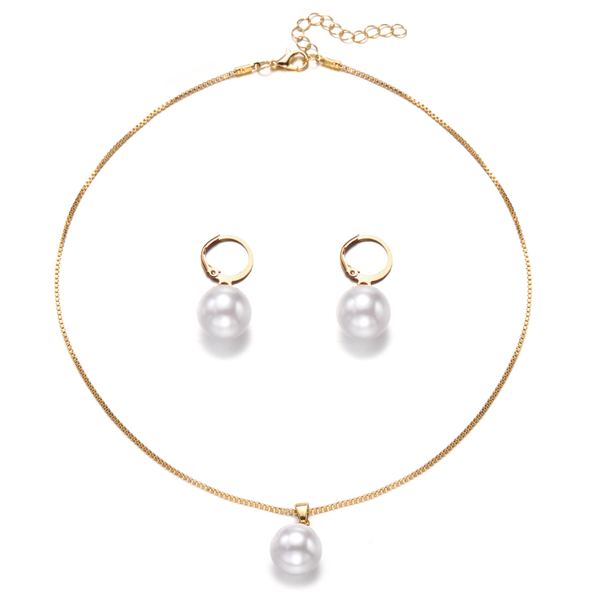 Schmuckset Perlen Gold Halskette Ohrringe KARMA