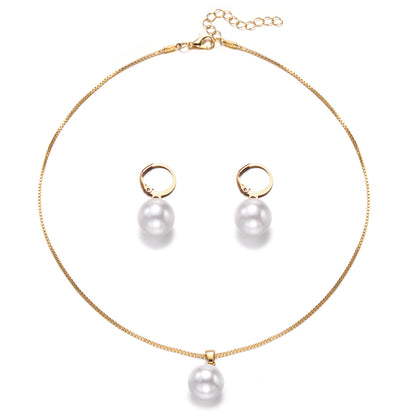 Schmuckset Perlen Gold Halskette Ohrringe KARMA
