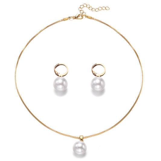 Schmuckset Perlen Gold Halskette Ohrringe KARMA