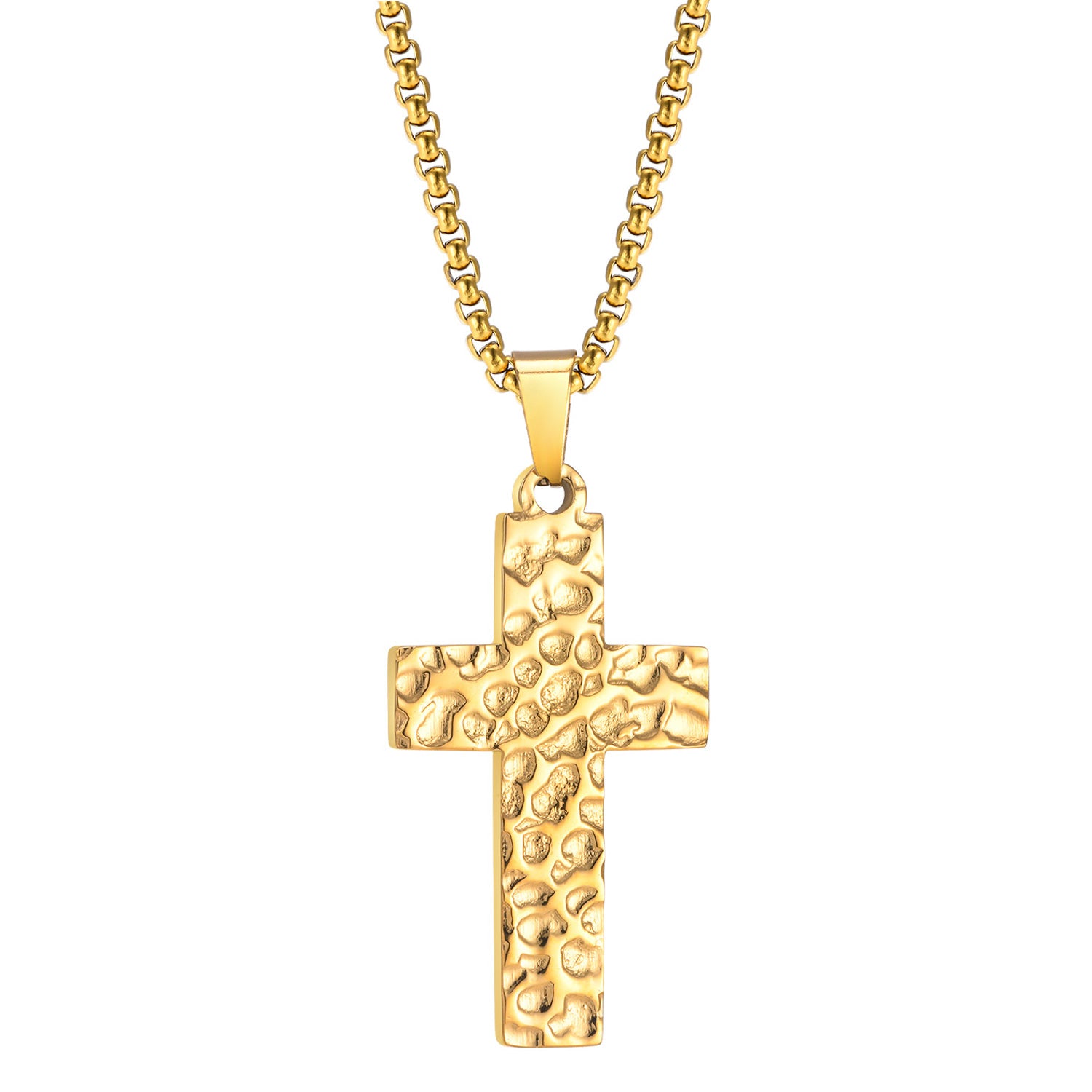 Halskette Kreuz Gold Edelstahl wasserfest hypoallergen Herren Kette KARMA