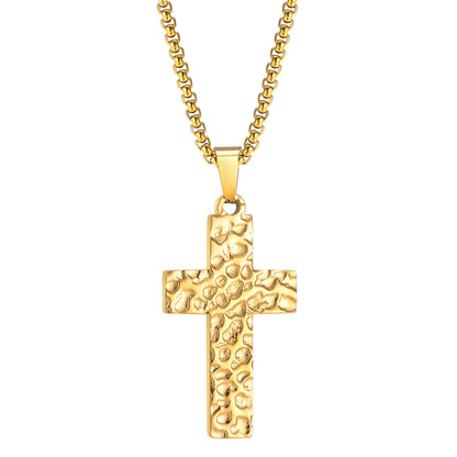 Halskette Kreuz Gold Edelstahl wasserfest hypoallergen Herren Kette KARMA