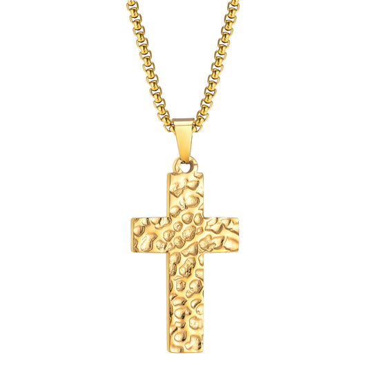 Halskette Kreuz Gold Edelstahl wasserfest hypoallergen Herren Kette KARMA