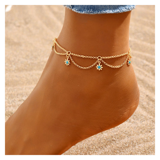 Fußkettchen Gold Türkis KARMA