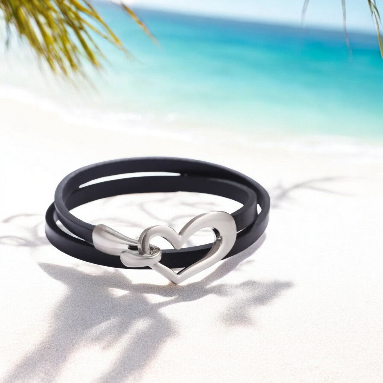 Lederarmband Herz verschiedene Farben Karma