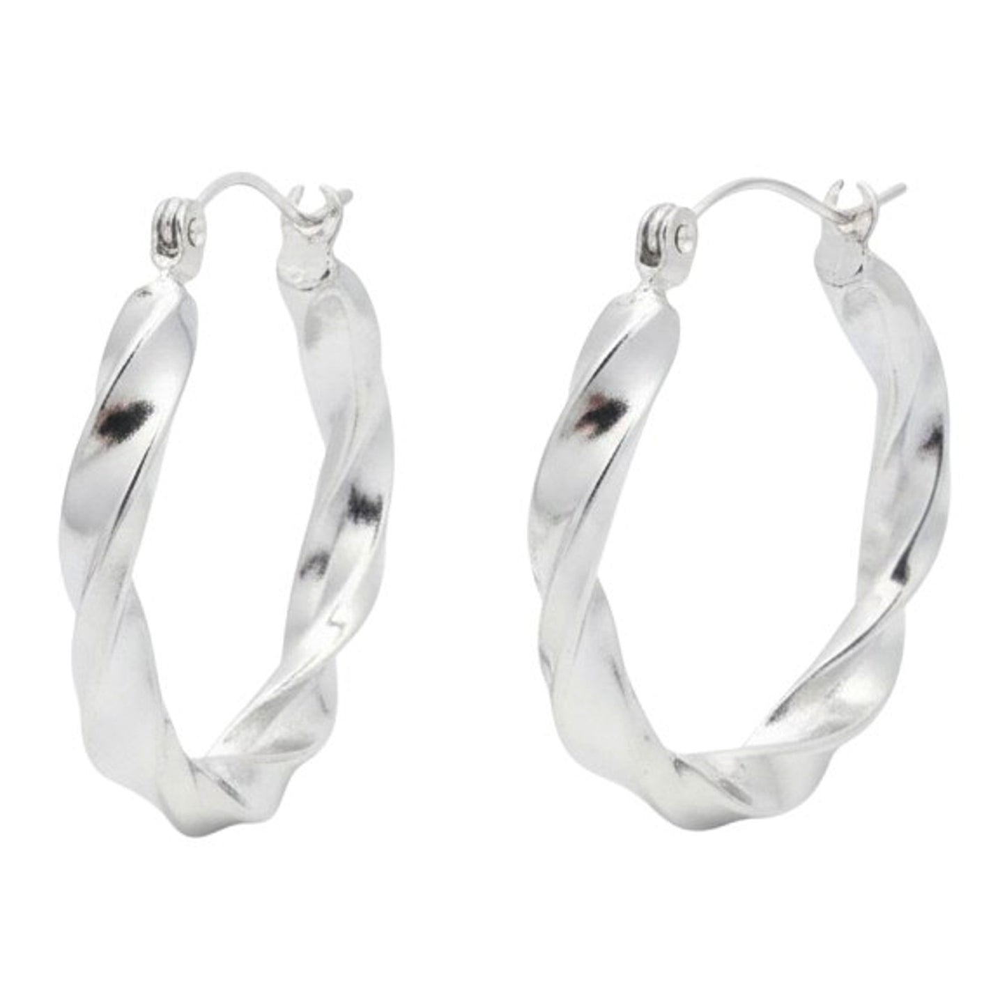 Creolen gedreht Silber Edelstahl PVD beschichtet wasserfest hypoallergen