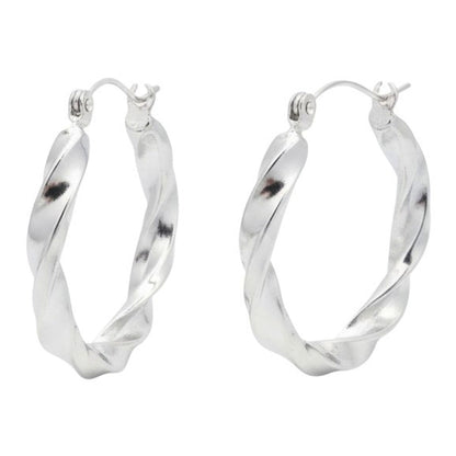 Creolen gedreht Silber Edelstahl PVD beschichtet wasserfest hypoallergen