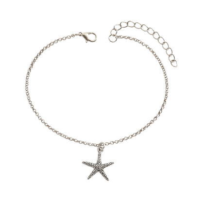 Fußkette Seestern Silber modern 21 cm martimes Fußkettchen Karma