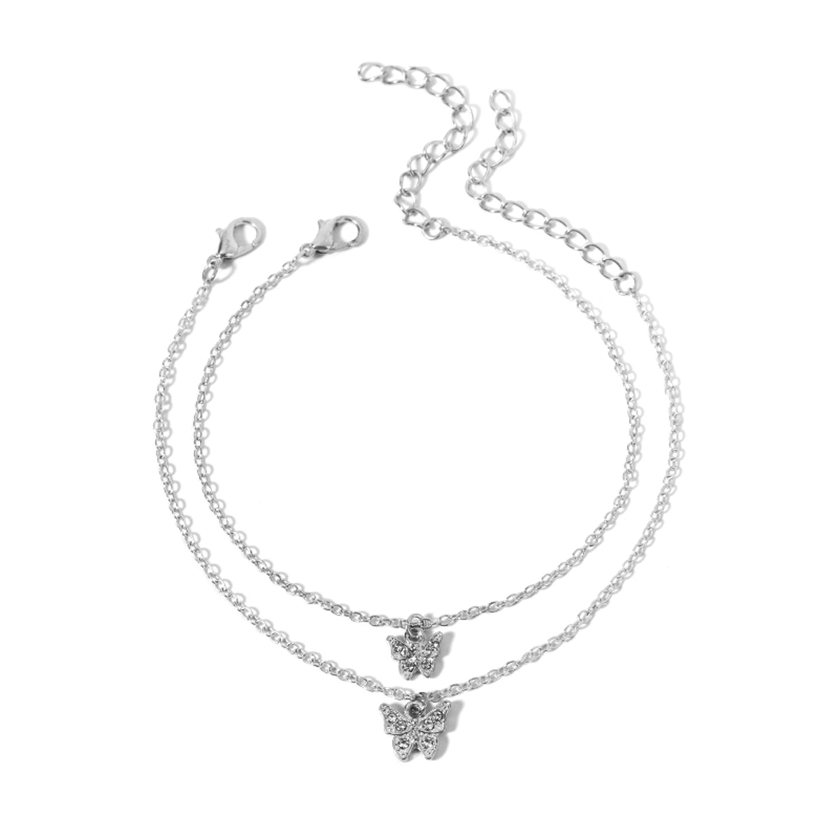 Fußkettchen 2tlg. Schmetterling Silber KARMA