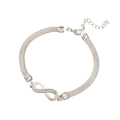 Fußkettchen Silber Eternity, Schmetterling oder Herz Karma